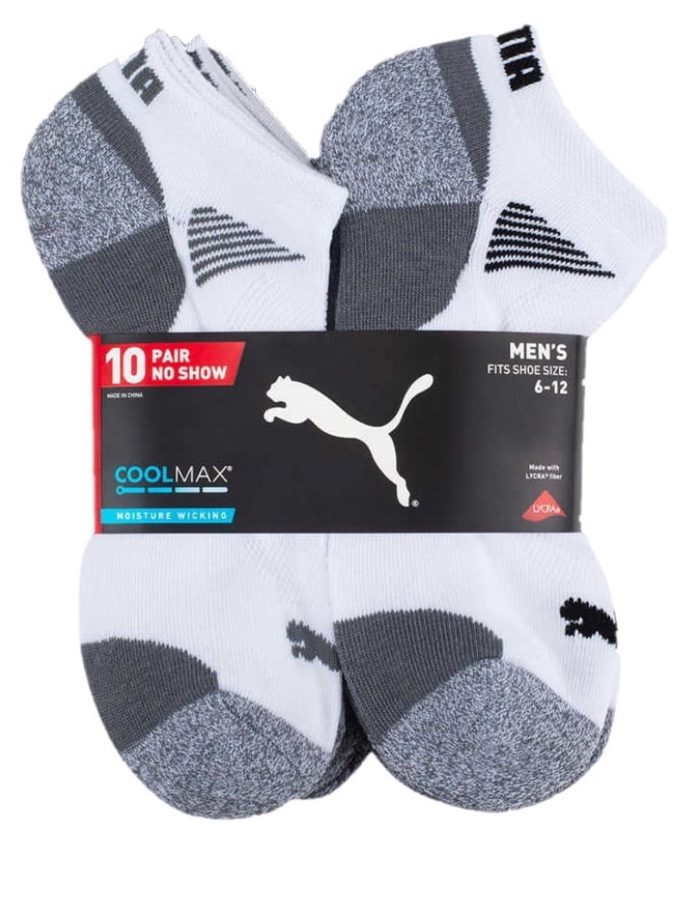 NWT Mens Puma Socks 10 pack